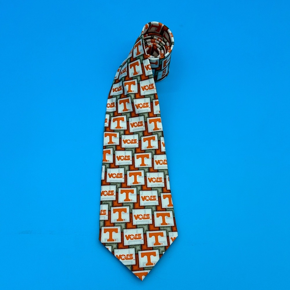 Eagles Wings Tennessee Volunteers Vols NCAA Silk Tie Orange White‎ Power T Logo